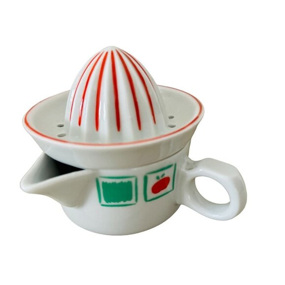 Limoges France Ceramic Lemon Juicer Reamer Squeezer White with Cherries - Picture 3 of 13